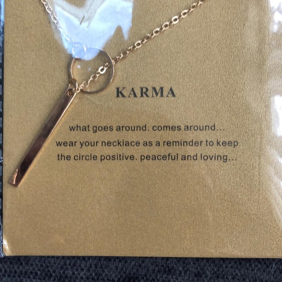 Karma necklace 14k gold dipped - Picture 2 of 3